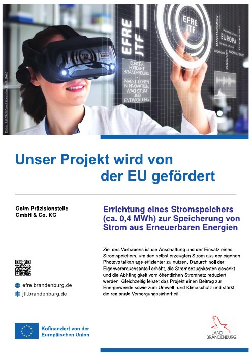 Projektposter: Errichtung eines Stromspeichers